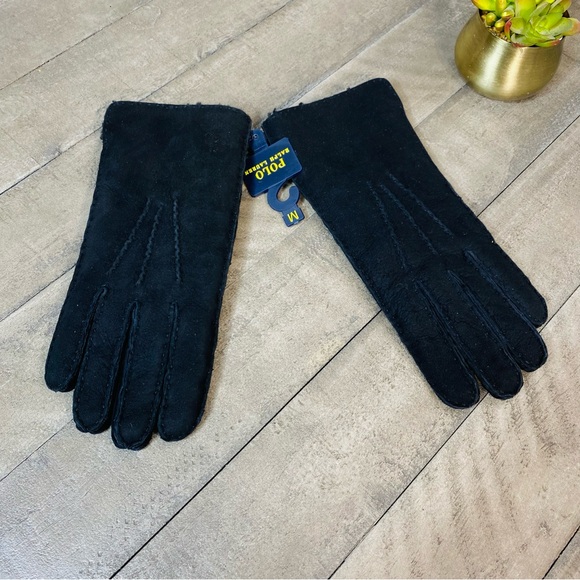 Polo Ralph Lauren Sheepskin Gloves Touchscreen Compatible Size M New